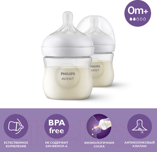 Изображение товара Набор бутылочек для кормления Philips AVENT Natural Response / SCY900/02 (125мл)