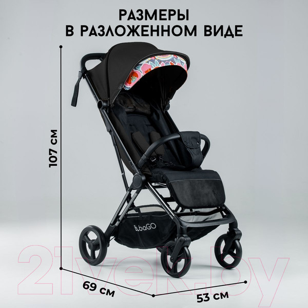 Изображение товара Детская прогулочная коляска Bubago Axi / BG 115-1 (черный)