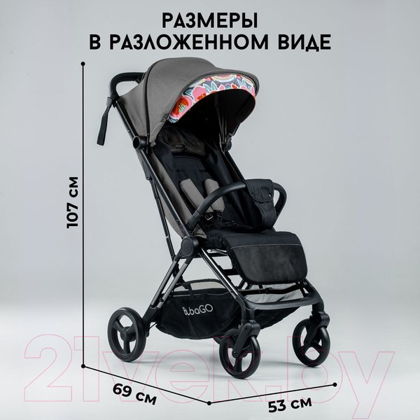 Изображение товара Детская прогулочная коляска Bubago Axi / BG 115-2 (серый)