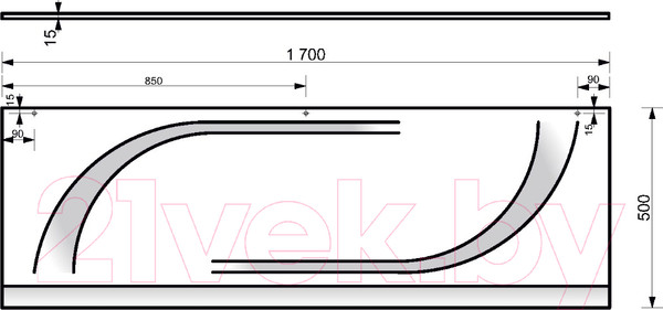 Изображение товара Экран для ванны Эстет Layra Silk 170 / ФР-00014660 (фронтальный)