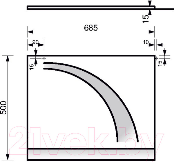 Изображение товара Экран для ванны Эстет Laura Silk 70 / ФР-00014649 (торцевой)