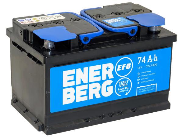 Изображение товара Автомобильный аккумулятор Enerberg 6СТ-74R EFB R+ низкий 720A (74 А/ч)