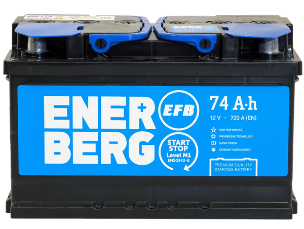 Изображение товара Автомобильный аккумулятор Enerberg 6СТ-74R EFB R+ низкий 720A (74 А/ч)