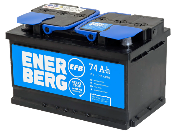 Изображение товара Автомобильный аккумулятор Enerberg 6СТ-74R EFB R+ низкий 720A (74 А/ч)