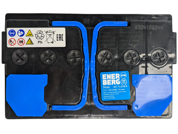 Изображение товара Автомобильный аккумулятор Enerberg 6СТ-74R EFB R+ низкий 720A (74 А/ч)