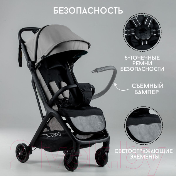 Изображение товара Детская прогулочная коляска Bubago Luna / BG 116-3 (серый)