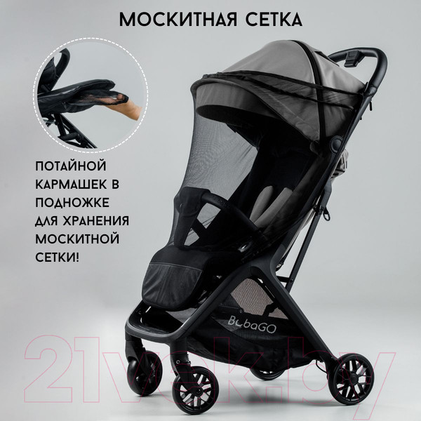 Изображение товара Детская прогулочная коляска Bubago Luna / BG 116-3 (серый)