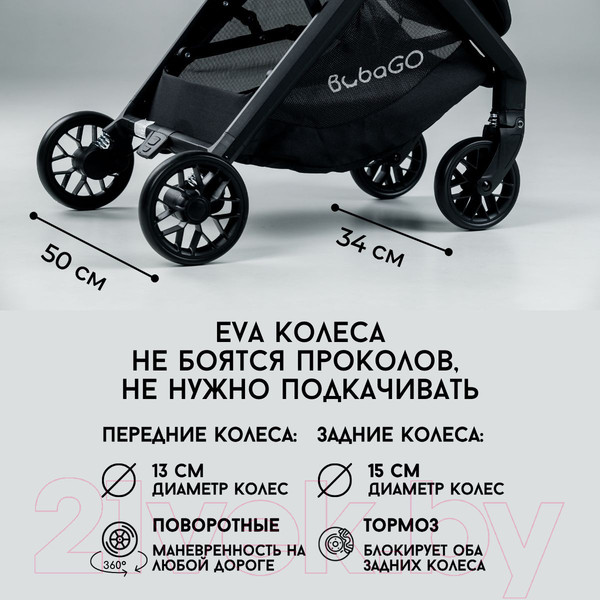 Изображение товара Детская прогулочная коляска Bubago Luna / BG 116-3 (серый)