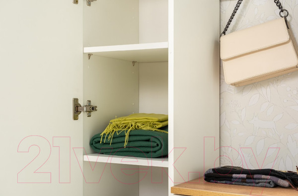 Изображение товара Шкаф-пенал Mobi Октава 13.228 (белый PE шагрень/дуб золотой Craft/белый шагрень 4101 ПВХ)