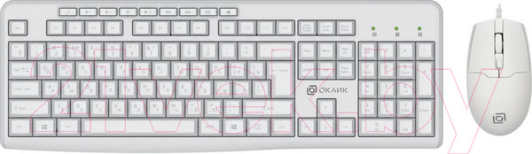 Изображение товара Комплект клавиатура и мышь Оклик S650 (белый)