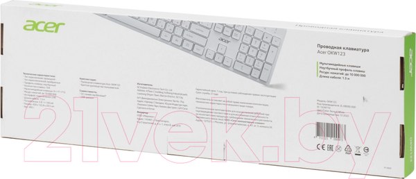 Изображение товара Клавиатура Acer OKW123 / ZL.KBDEE.00D (белый)