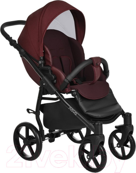 Изображение товара Детская универсальная коляска Tutis Novo 2 в 1 / 1142220 (кожа/Burgundy)