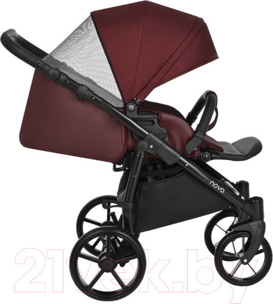 Изображение товара Детская универсальная коляска Tutis Novo 2 в 1 / 1142220 (кожа/Burgundy)