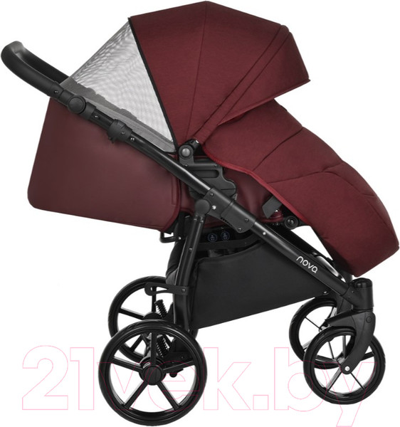 Изображение товара Детская универсальная коляска Tutis Novo 2 в 1 / 1142220 (кожа/Burgundy)