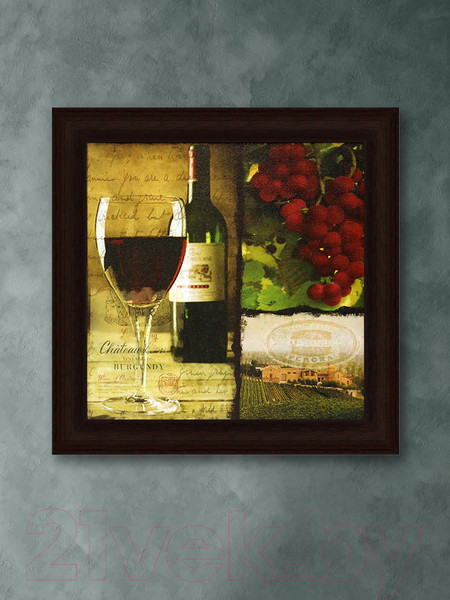 Изображение товара Картина Декарт Бокал красного вина 8Л1928 (в раме)