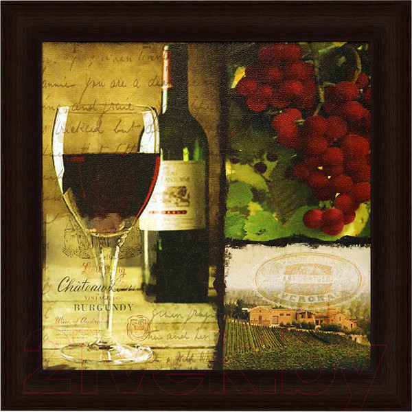 Изображение товара Картина Декарт Бокал красного вина 8Л1928 (в раме)