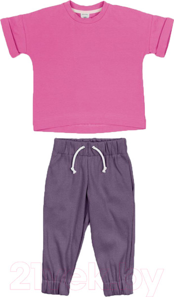 Изображение товара Комплект одежды для малышей Amarobaby Jump / AB-OD21-JUMP22/2517-98 (фуксия/сиреневый, р.92-98)