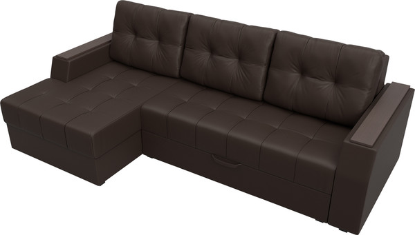 Изображение товара Диван угловой Лига Диванов Эмир БС левый (экокожа коричневый)