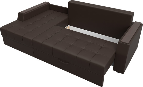 Изображение товара Диван угловой Лига Диванов Эмир БС левый (экокожа коричневый)
