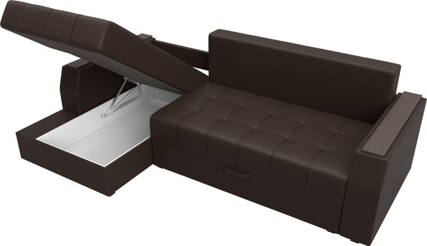 Изображение товара Диван угловой Лига Диванов Эмир БС левый (экокожа коричневый)