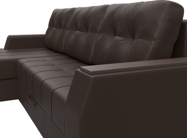 Изображение товара Диван угловой Лига Диванов Эмир БС левый (экокожа коричневый)