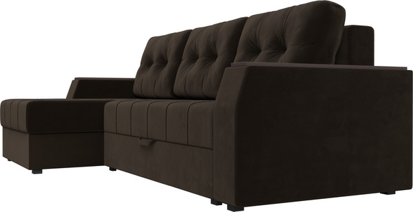 Изображение товара Диван угловой Лига Диванов Эмир БС левый (микровельвет коричневый)