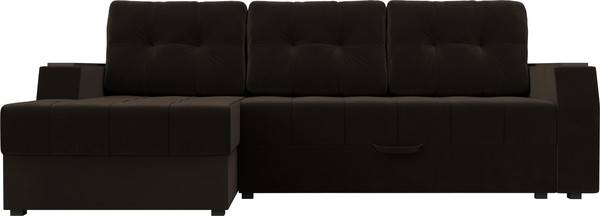 Изображение товара Диван угловой Лига Диванов Эмир БС левый (микровельвет коричневый)