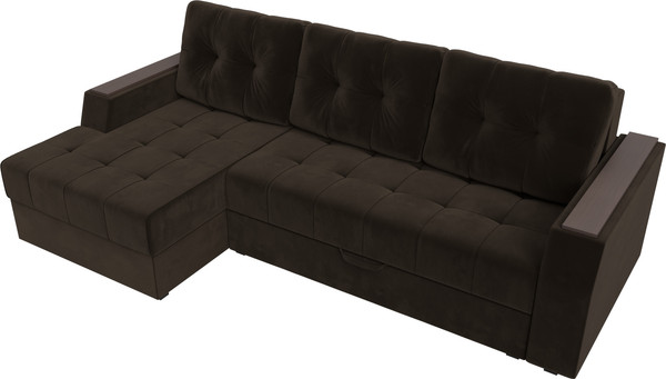 Изображение товара Диван угловой Лига Диванов Эмир БС левый (микровельвет коричневый)