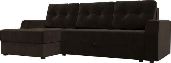 Изображение товара Диван угловой Лига Диванов Эмир БС левый (микровельвет коричневый)