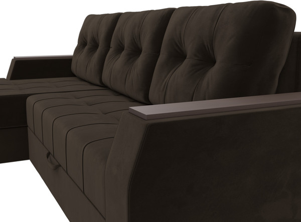 Изображение товара Диван угловой Лига Диванов Эмир БС левый (микровельвет коричневый)