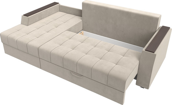 Изображение товара Диван угловой Лига Диванов Эмир БС левый (микровельвет бежевый)