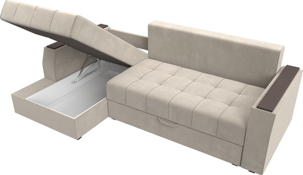 Изображение товара Диван угловой Лига Диванов Эмир БС левый (микровельвет бежевый)