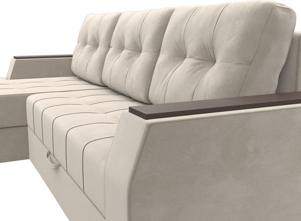 Изображение товара Диван угловой Лига Диванов Эмир БС левый (микровельвет бежевый)