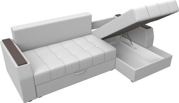 Изображение товара Диван угловой Лига Диванов Эмир БС правый (экокожа белый)