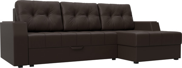 Изображение товара Диван угловой Лига Диванов Эмир БС правый (экокожа коричневый)