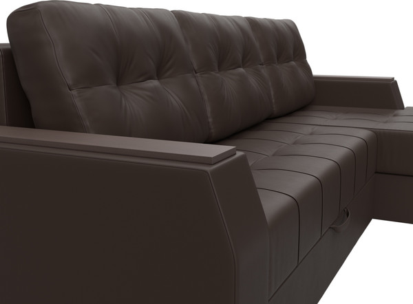 Изображение товара Диван угловой Лига Диванов Эмир БС правый (экокожа коричневый)