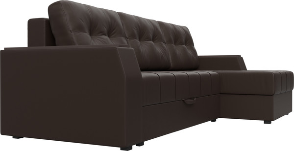 Изображение товара Диван угловой Лига Диванов Эмир БС правый (экокожа коричневый)
