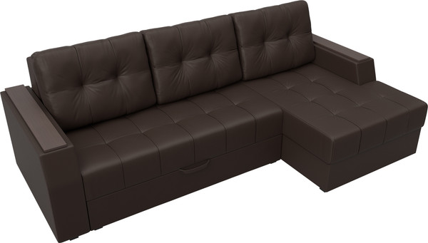 Изображение товара Диван угловой Лига Диванов Эмир БС правый (экокожа коричневый)