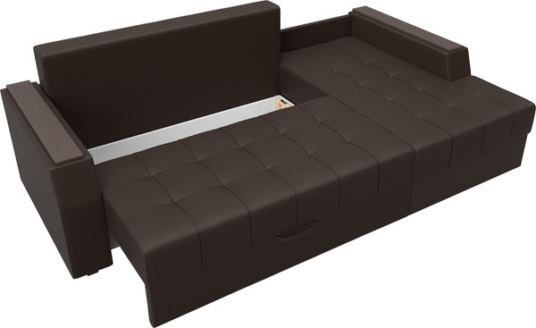 Изображение товара Диван угловой Лига Диванов Эмир БС правый (экокожа коричневый)