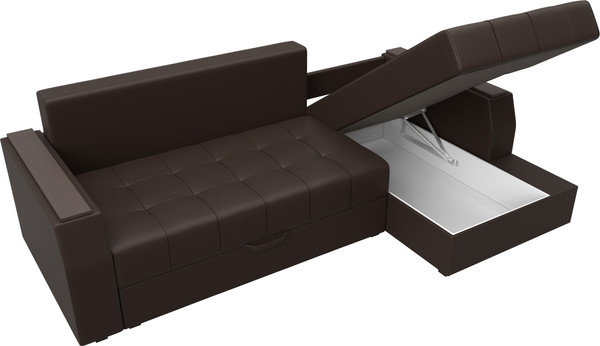 Изображение товара Диван угловой Лига Диванов Эмир БС правый (экокожа коричневый)