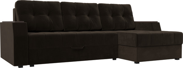 Изображение товара Диван угловой Лига Диванов Эмир БС правый (микровельвет коричневый)