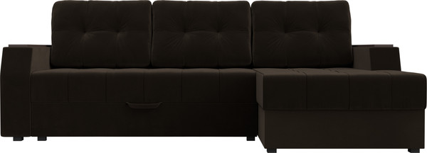 Изображение товара Диван угловой Лига Диванов Эмир БС правый (микровельвет коричневый)