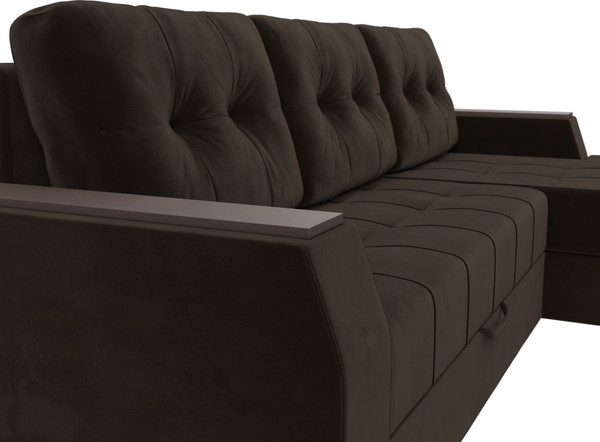 Изображение товара Диван угловой Лига Диванов Эмир БС правый (микровельвет коричневый)