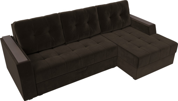 Изображение товара Диван угловой Лига Диванов Эмир БС правый (микровельвет коричневый)