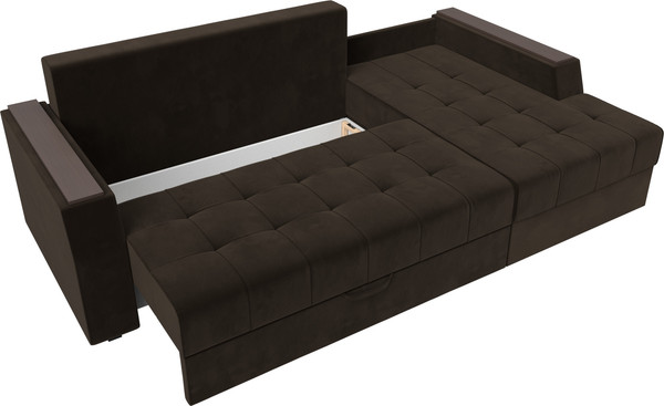 Изображение товара Диван угловой Лига Диванов Эмир БС правый (микровельвет коричневый)
