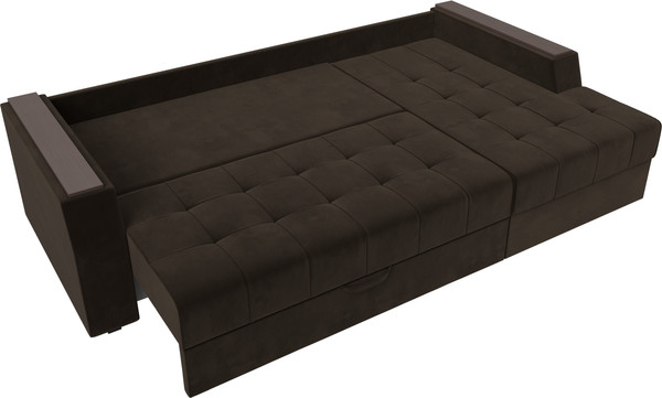 Изображение товара Диван угловой Лига Диванов Эмир БС правый (микровельвет коричневый)