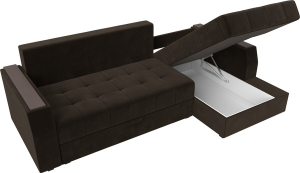 Изображение товара Диван угловой Лига Диванов Эмир БС правый (микровельвет коричневый)