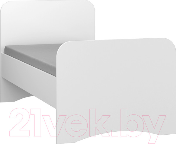 Изображение товара Односпальная кровать Премиум Смарти-2 без фотопечати (белый)