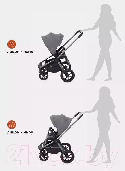 Изображение товара Детская универсальная коляска Rant Flex Pro 2 в 1 2023 / RA074 (серый)