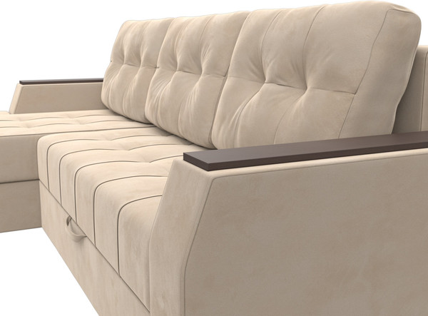 Изображение товара Диван угловой Лига Диванов Эмир БС левый (велюр бежевый)